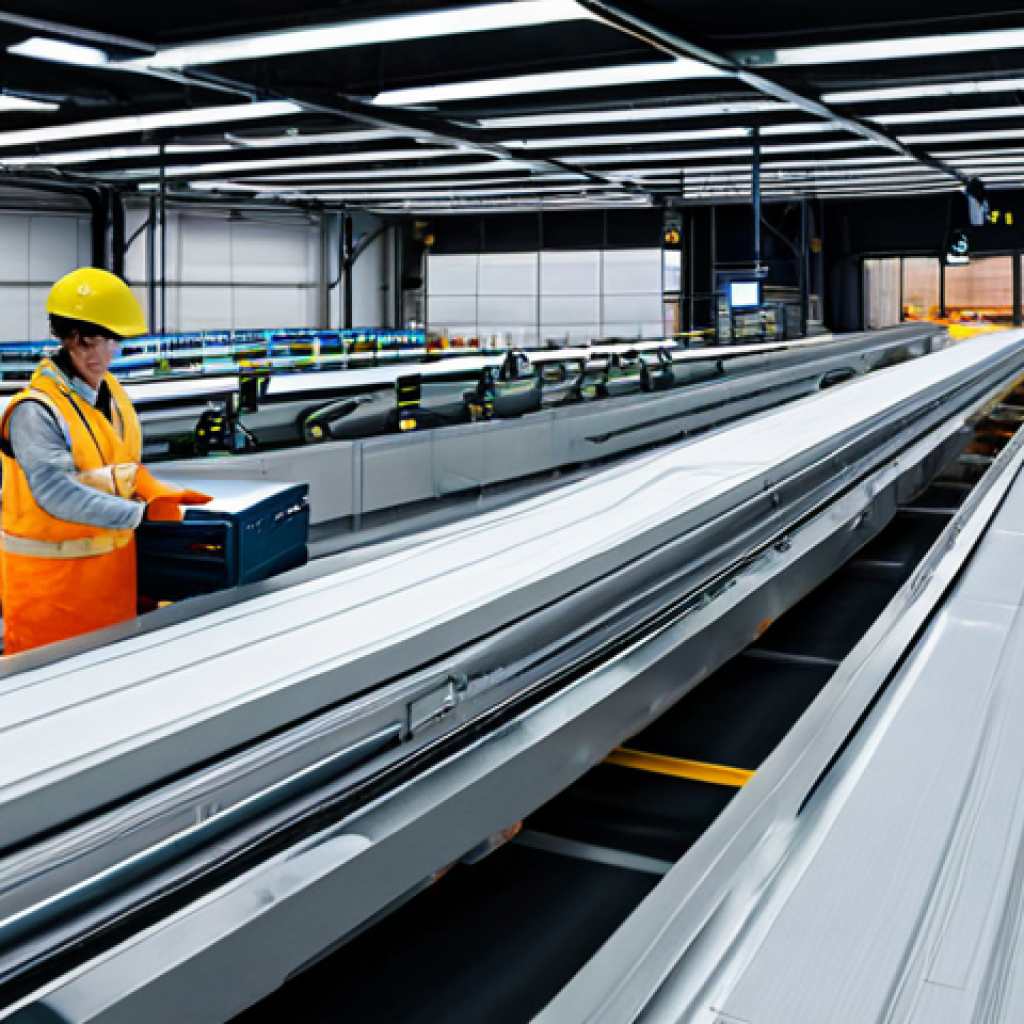 Automated Cargo Sorting**

"A modern, brightly lit air cargo sorting facility, fully automated. Packages move swiftly along conveyor belts, being scanned and sorted by robotic arms. Workers in appropriate attire monitor the system from control panels. Background: airplanes visible through large windows. safe for work, appropriate content, fully clothed, professional, perfect anatomy, correct proportions, well-formed hands, proper finger count, natural body proportions, high quality."

**